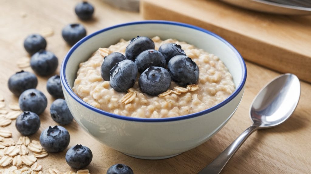 solid foods - Oatmeal and Blueberry Porridge