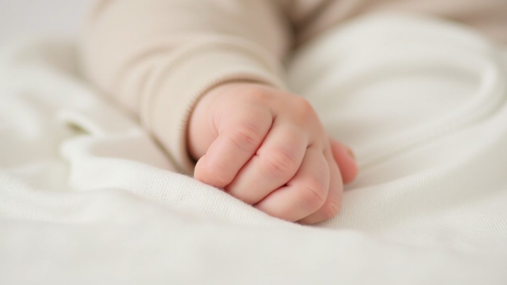 Close-up of Carter’s baby clothes fabric, showing soft 100% cotton material, gentle on baby’s skin.