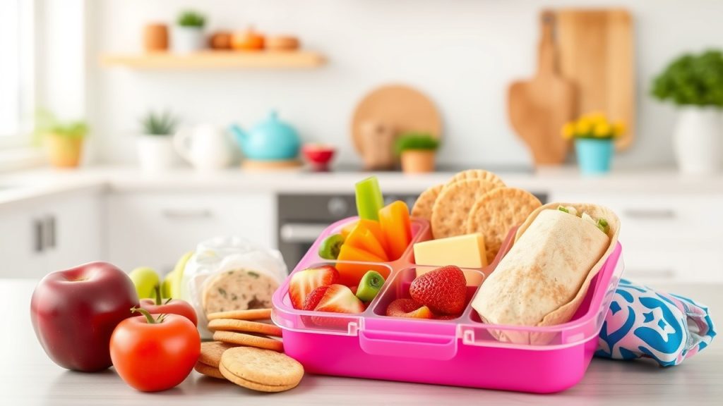 Delicious toddler lunch ideas and Balanced nutrition for toddlers in a bento box with healthy ingredients, perfect for balanced toddler nutrition.