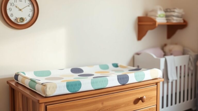 Stylish baby changing mat on a dresser in a cozy nursery, representing the best baby changing mat for modern parents.